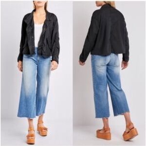 🖤 The Great. Brigade charcoal Black linen tencel cotton Jacket made in Turkey